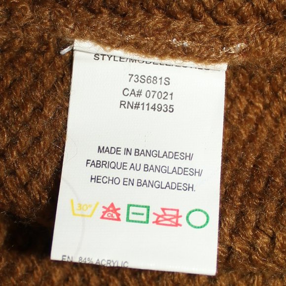 Oak and Ivy knit sweater brown with geometric pattern oversize turtleneck Medium - Picture 7 of 8